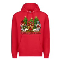 Red merry christmas gnomies Premium Hoodie - BarkalooDesign