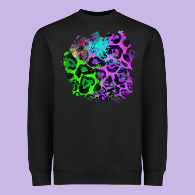 Colorful Leopard Patch Heavyweight Sweatshirt Designed By Ranaportraitstore