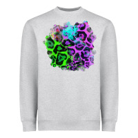 Heather Grey Colorful Leopard patch Heavyweight Sweatshirt - RanaPortraitStore