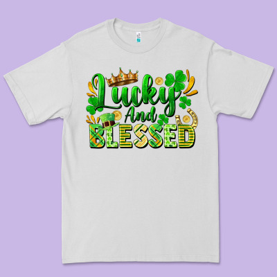 Lucky And Blessed Premium Tee Designed By Fadigitalartstudio