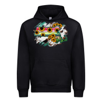 Black Massachusetts State Map Urban Hoodie - RanaPortraitStore