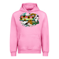 Fuchsia Pink Massachusetts State Map Urban Hoodie - RanaPortraitStore
