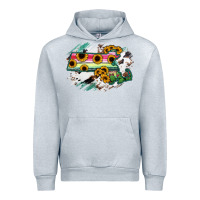 Heather Grey Massachusetts State Map Urban Hoodie - RanaPortraitStore