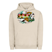 Pigment French Oak Massachusetts State Map Urban Hoodie - RanaPortraitStore