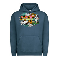 Pigment Midnight Navy Massachusetts State Map Urban Hoodie - RanaPortraitStore