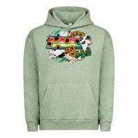 Pigment Oil Green Massachusetts State Map Urban Hoodie - RanaPortraitStore