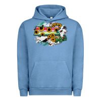 Pigment Pebble Blue Massachusetts State Map Urban Hoodie - RanaPortraitStore