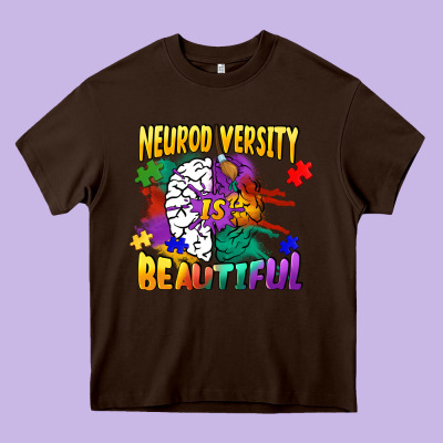 Neurodiversity Is Beautiful Heavy Core Tee Designed By Fadigitalartstudio
