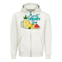 Oatmeal Heather sweet summer time no background Zipper Hoodie - Jasminsmagicworld