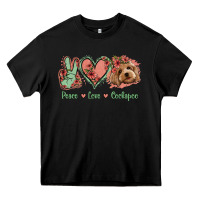 Black Peace Love Cockapoo Heavy Core Tee - Jasminsmagicworld