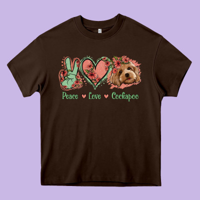 Peace Love Cockapoo Heavy Core Tee Designed By Jasminsmagicworld
