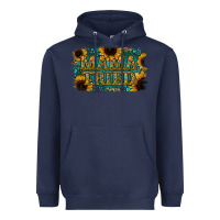 Navy Sunflower Serappe Turquoise Gemstone Mama Tried Heavyweight Hoodie - Jasminsmagicworld