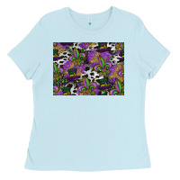 Baby Blue mardi gras celebration pattern Ladies Tee - CowhideDigitalArt