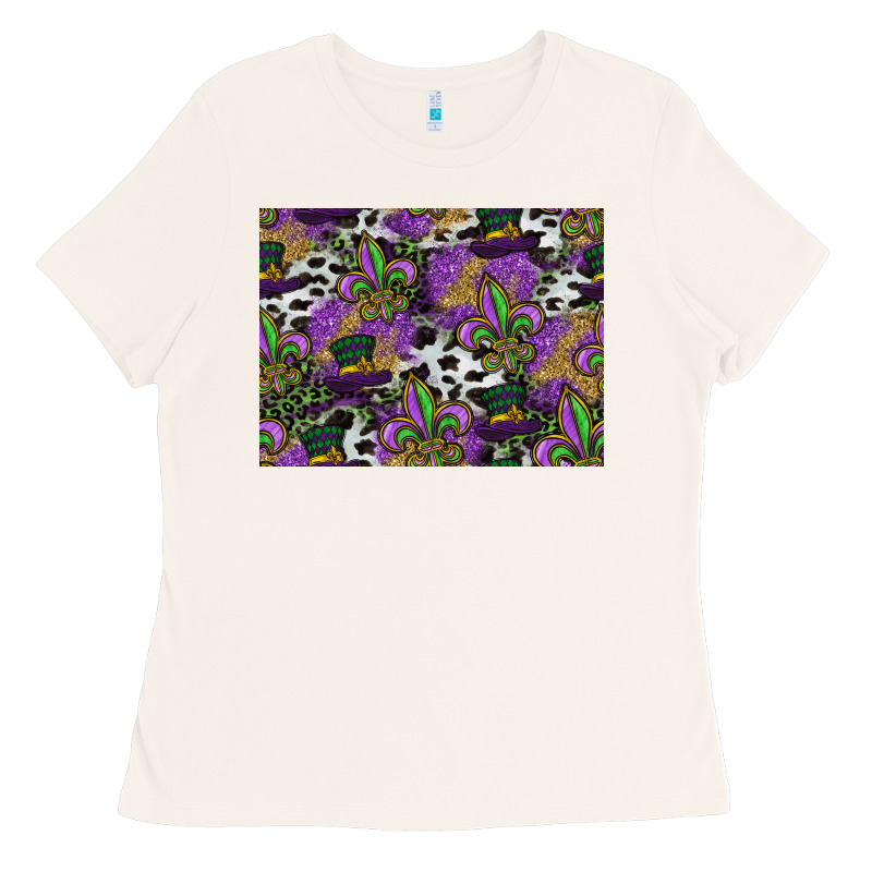 Mardi Gras Celebration Pattern Ladies Tee by CowhideDigitalArt | Teevron