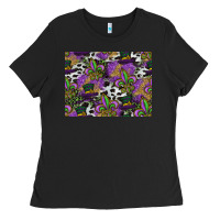 Black mardi gras celebration pattern Ladies Tee - CowhideDigitalArt