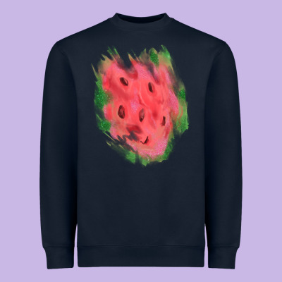 Watermelon Glitter Watercolor Brushstrokes Patch Heavyweight Sweatshirt Designed By Ranaportraitstore