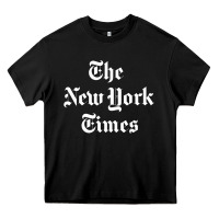 Black new york times Heavy Core Tee - DesigneFamous