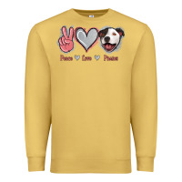 Antique Gold Peace Love Pitties Premium Sweatshirt - Jasminsmagicworld