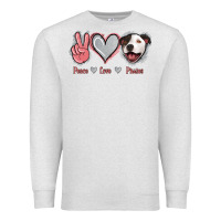 Oatmeal Heather Peace Love Pitties Premium Sweatshirt - Jasminsmagicworld