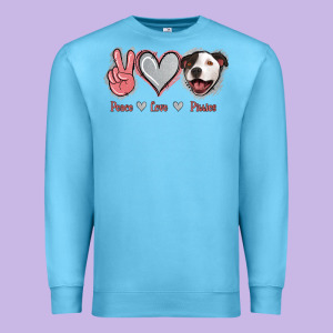 Peace Love Pitties Premium Sweatshirt Designed By Jasminsmagicworld