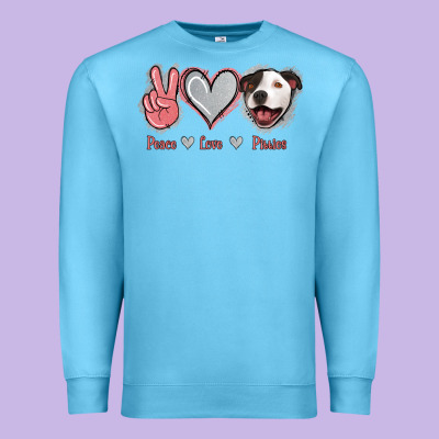 Peace Love Pitties Premium Sweatshirt Designed By Jasminsmagicworld