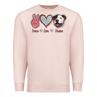 Pale Pink Peace Love Pitties Premium Sweatshirt - Jasminsmagicworld
