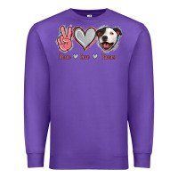 Purple Peace Love Pitties Premium Sweatshirt - Jasminsmagicworld