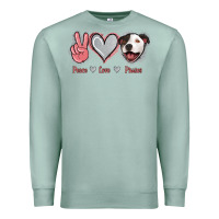 Seafoam Peace Love Pitties Premium Sweatshirt - Jasminsmagicworld