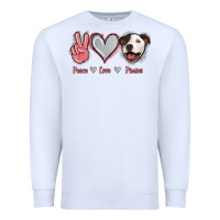 White Peace Love Pitties Premium Sweatshirt - Jasminsmagicworld