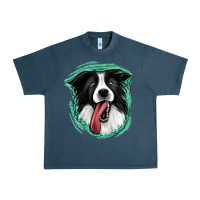 Midnight Navy border collie Urban Heavy Tee - Jasminsmagicworld