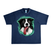 Navy border collie Urban Heavy Tee - Jasminsmagicworld