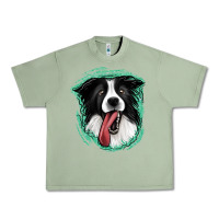 Oil Green border collie Urban Heavy Tee - Jasminsmagicworld