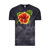 Cloud Black Hawaiian Hibiscus Flower Illustrations Vintage Tee - LillyAllenDesigns