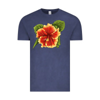 Vintage Denim Hawaiian Hibiscus Flower Illustrations Vintage Tee - LillyAllenDesigns