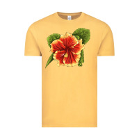 Vintage Mustard Hawaiian Hibiscus Flower Illustrations Vintage Tee - LillyAllenDesigns