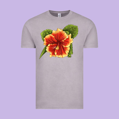 Hawaiian Hibiscus Flower Illustrations Vintage Tee Designed By Lillyallendesigns