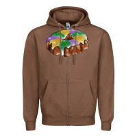 Chestnut mardi gras king cake Zipper Hoodie - RanaPortraitStore