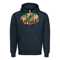 Navy mardi gras king cake Zipper Hoodie - RanaPortraitStore