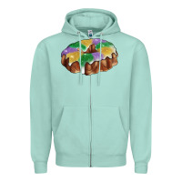 Seafoam mardi gras king cake Zipper Hoodie - RanaPortraitStore