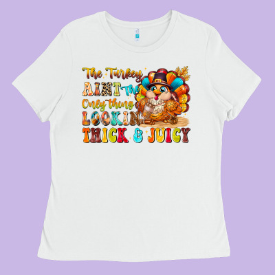 Thanksgiving Turkey Humor Ladies Tee Designed By Cowhidedigitalart