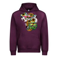 Mauve Wine Cowhide Michigan map Urban Hoodie - RanaPortraitStore