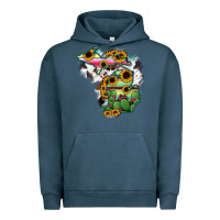 Pigment Midnight Navy Cowhide Michigan map Urban Hoodie - RanaPortraitStore