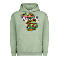 Pigment Oil Green Cowhide Michigan map Urban Hoodie - RanaPortraitStore