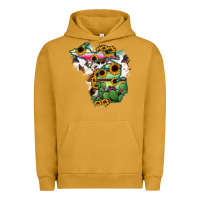 Pigment Peanut Butter Cowhide Michigan map Urban Hoodie - RanaPortraitStore