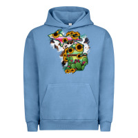 Pigment Pebble Blue Cowhide Michigan map Urban Hoodie - RanaPortraitStore