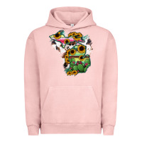Cowhide Michigan Map Urban Hoodie | Teevron