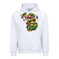White Cowhide Michigan map Urban Hoodie - RanaPortraitStore