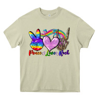 Mossy Peace love rock Heavy Core Tee - FaDigitalArtStudio