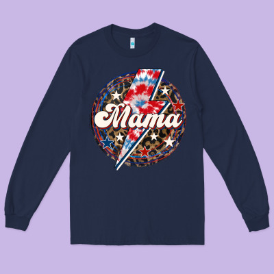 Western Mama Patriotic Long Sleeve Tee Designed By Lillyallendesigns