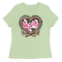 Matcha western cowhide heart Ladies Tee - CowhideDigitalArt